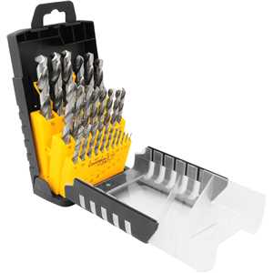 Jogo de brocas de aço rápido DIN 338, 1,0 mm a 13,0 mm, com 25 peças, VONDER