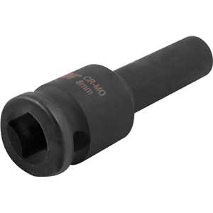 Soquete sextavado longo de impacto, 8 mm, encaixe de 1/2", VONDER