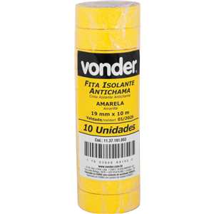 Fita isolante, 19 mm x 10 m, amarela, VONDER