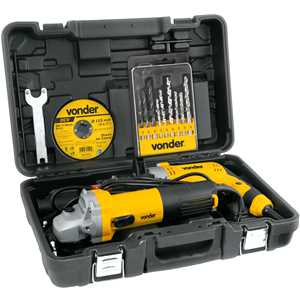 Conjunto esmerilhadeira de 4.1/2", 750 W e furadeira de 1/2", 710 W, 127 V~, com jogo de brocas e disco, EFV 751, VONDER