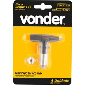 Bico leque 111, abertura de 5 cm a 10 cm, espessura 0,28 mm, para máquina Airless VONDER