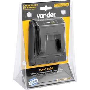 Carregador de bateria 18 V, linha intercambiável, carregamento convencional, ICBV 1805, VONDER
