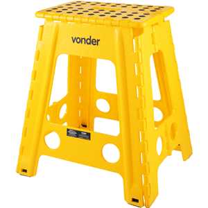 Banqueta plástica dobrável, amarela, altura 450 mm, VONDER