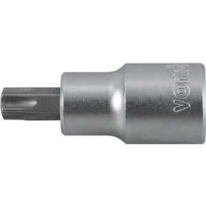 Soquete hexalobular macho T-50, encaixe 1/2", VONDER