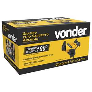 Grampos tipo sargento angular, jogo com 4 peças, VONDER