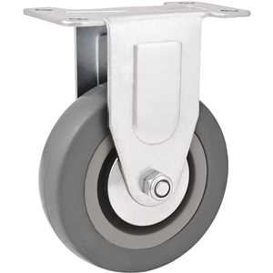 Rodízio fixo industrial leve 4", de borracha e PVC, cinza, VONDER