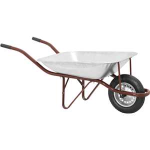 Carrinho de mão com pneu e câmara, caçamba reta, galvanizada, VONDER