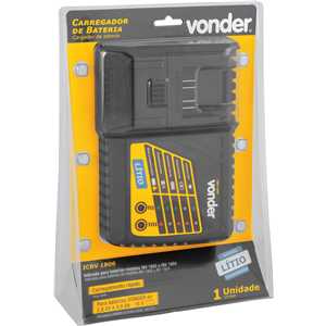 Carregador de bateria 18 V, linha intercambiável, carregamento rápido, ICBV 1806, VONDER