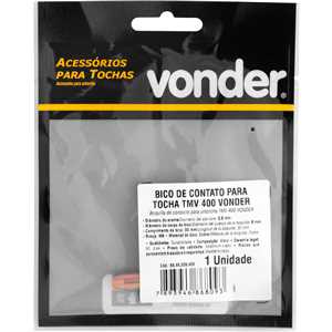 Bico de contato 0,8 mm x 30 mm, para tocha TMV 250/300/400 VONDER