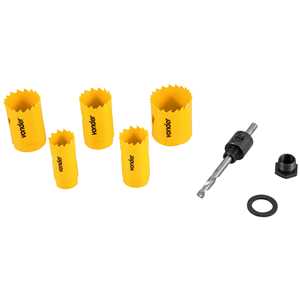Jogo de serras copo bimetal, em aço rápido, com 7 peças, SCV 400, VONDER