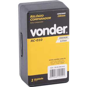 Relógio comparador analógico 10 mm, RC 010, VONDER
