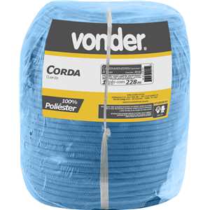 Corda caminhoneiro trançada, 8 mm x 228 m, azul, VONDER