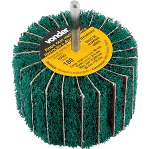 Roda com haste para remoção e acabamento, 80 mm x 50 mm, grão 180, VONDER