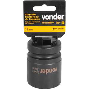 Soquete sextavado de impacto, encaixe de 1" x 36,0 mm, VONDER
