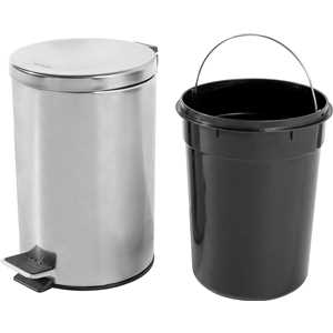 Lixeira redonda, 20 litros, inox, cinza, VONDER