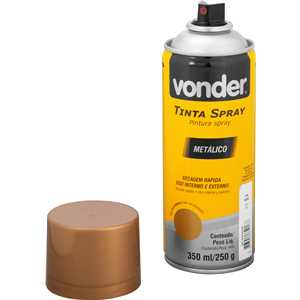 Tinta em spray metálico, ouro, 350 ml/250 g, VONDER