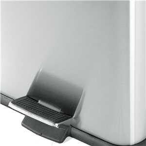 Lixeira retangular, 20 litros, inox, cinza, VONDER