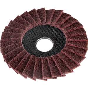 Flap-disc, disco de limpeza/acabamento, 4.1/2" - 115 mm, cônico, manta abrasiva, médio, VONDER