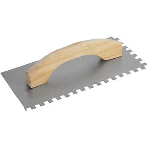 Desempenadeira de aço, dentada, 250 mm x 120 mm, NOVE54
