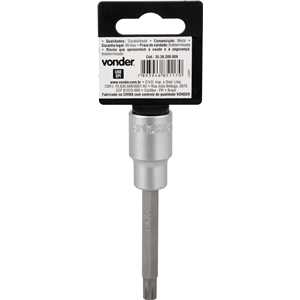 Soquete multidentado, longo, com encaixe de 1/2", M8, VONDER