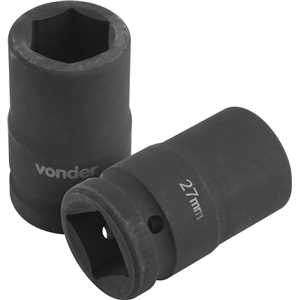 Soquete sextavado de impacto, encaixe de 1" x 27,0 mm, para desforcímeto, VONDER