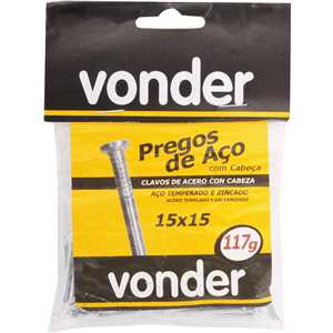 Prego de aço com cabeça 15 x 15 VONDER