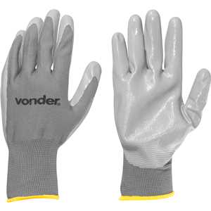 Luva de poliéster com látex nitrílico, tamanho 9, PNV 0109, VONDER