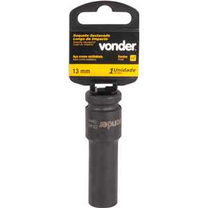 Soquete sextavado longo de impacto, 13 mm, encaixe de 1/2", VONDER