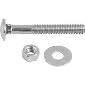 Parafuso francês zincado, 3/8" x 3", com porca e arruela, cartela com 2 conjuntos, VONDER