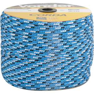 Corda multifilamento trançada 8,0 mm x 258 m, cores diversas, VONDER