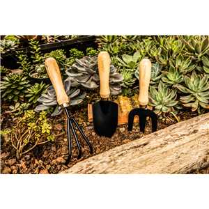 Conjunto para jardim com 3 peças, cabo em madeira, VONDER