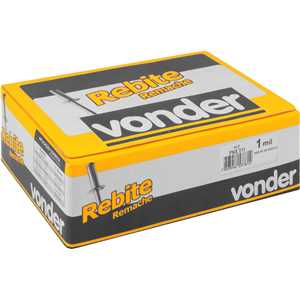 Rebite de repuxo 4,0 mm x 10,0 mm, preto, 410, caixa com 1.000 peças VONDER