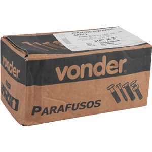 Parafuso sextavado zincado 3/4" x 3", UNC, rosca parcial, VONDER