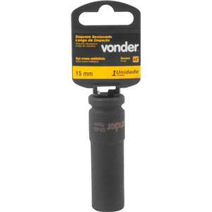 Soquete sextavado longo de impacto, 15 mm, encaixe de 1/2", VONDER
