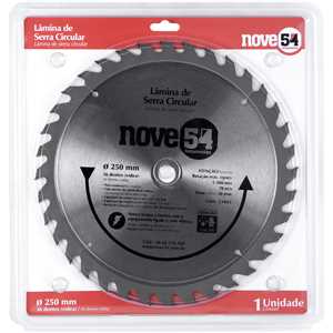 Lâmina de serra circular com dentes de metal duro/vídea, 250 mm x 30 mm, 36 dentes, NOVE54