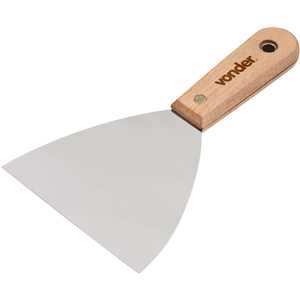 Espátula de aço inox, 4.3/4" - 120 mm, com cabo de madeira, VONDER