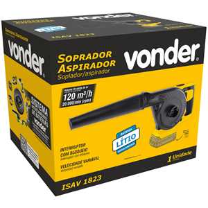 Soprador/aspirador, bateria intercambiável de 18 V, sem bateria e sem carregador, ISAV 1823, VONDER