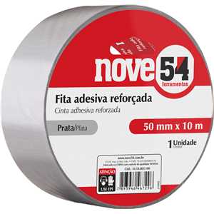 Fita adesiva reforçada, 50 mm x 25 m prata, NOVE54