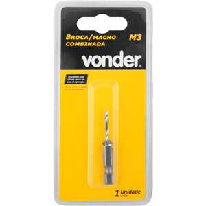 Broca/macho combinado M3 x 0,5 mm, VONDER