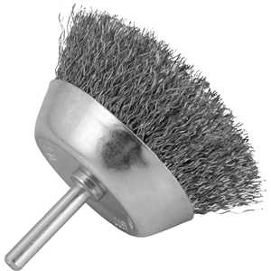 Escova de aço inox tipo copo, 3", com haste 1/4" VONDER