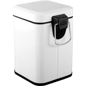 Lixeira retangular, 3 litros, inox, branca, VONDER