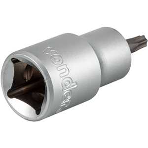 Soquete hexalobular macho T-25, encaixe 1/2", VONDER