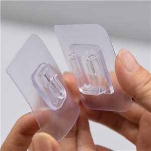 Gancho plástico adesivo dupla face, transparente, VONDER