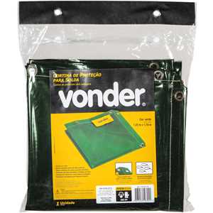 Cortina de proteção para solda, verde, 1,22 m x 1,78 m, VONDER