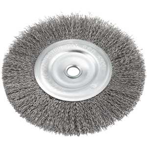 Escova circular de aço inox ondulado, 6" x 1/2" x 1/2" (152,4 mm x 12,7 mm x 12,7 mm) VONDER