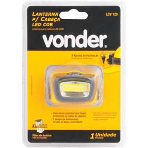 Lanterna de LED para cabeça, LED COB, LCV 120, VONDER