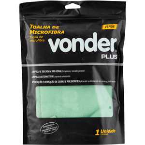 Toalha de microfibra, 40 cm x 60 cm, 400 g/m² (gsm), verde, VONDER PLUS