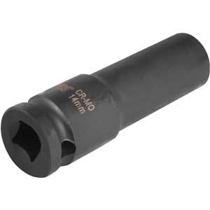 Soquete sextavado longo de impacto, 14 mm, encaixe de 1/2", VONDER