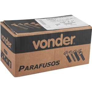 Parafuso sextavado zincado 1/4" x 1", UNC, rosca total, VONDER