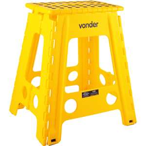 Banqueta plástica dobrável, amarela, altura 450 mm, VONDER